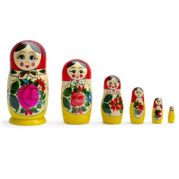 3 Miniature Traditional Wooden Matryoshka Russian Nesting Dolls 3 Inches